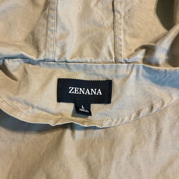 Zenana Women’s Khaki Cotton Hooded Zip Up Vest Size Large - Picture 5 of 6